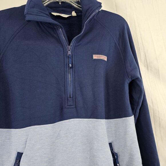 Vineyard Vines Dreamcloth Color-Blocked Half-Zip Shep Shirt Blue Navy Size XS - Picture 4 of 7